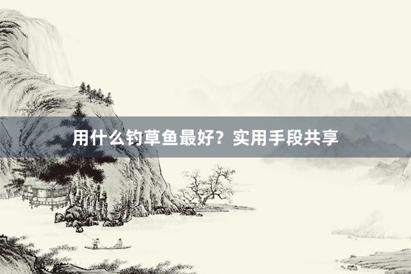 用什么钓草鱼最好？实用手段共享